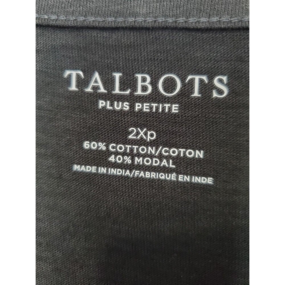 Talbots Plus Petite Cotton/Modal Embroidered Scalloped Trim Tunic Size 2XP - Picture 4 of 6